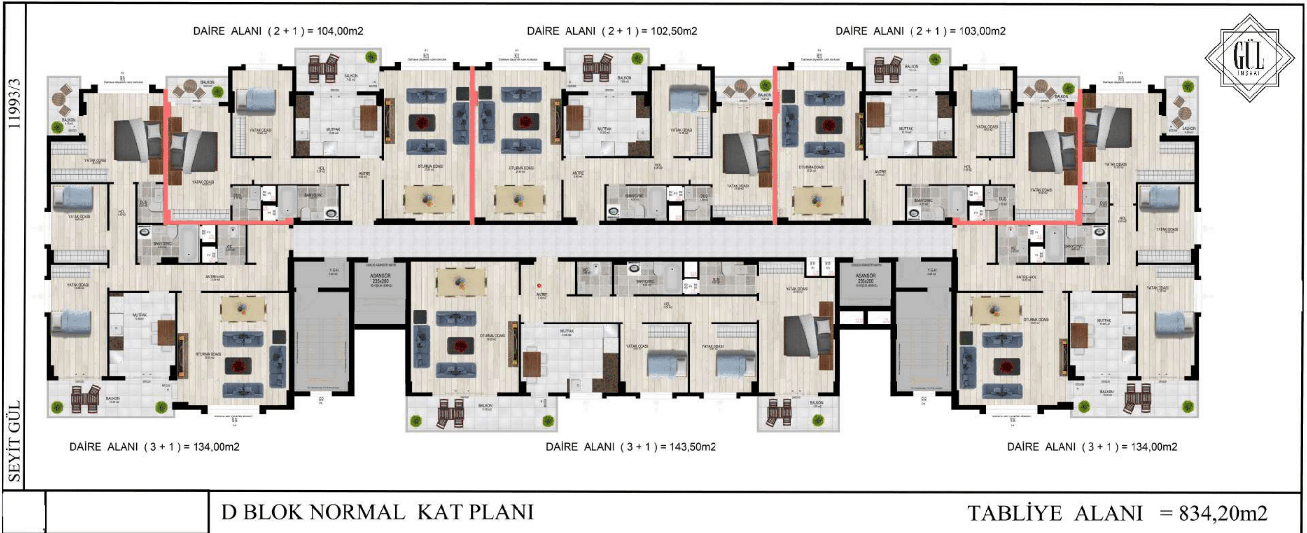 D BLOK KAT PLANI