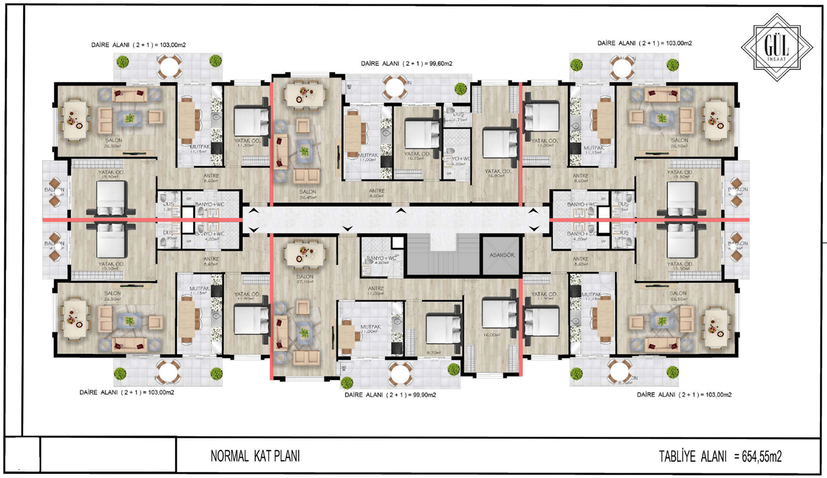 BLOQUE 25 KAT PLANI